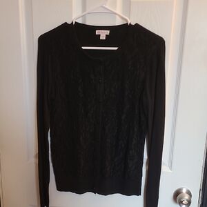 Merona Black Lace Front Women's Sweater